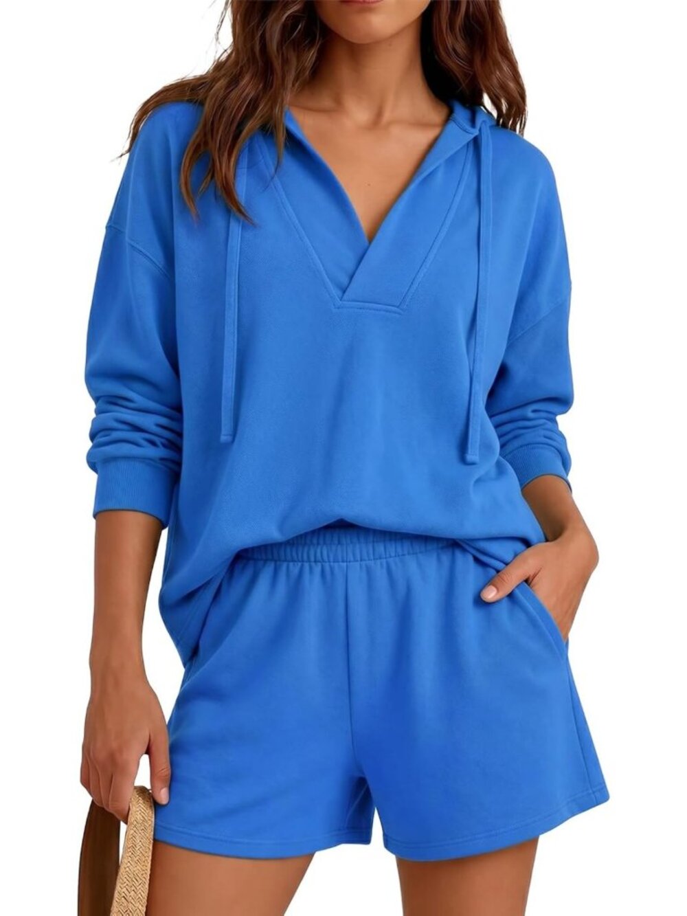 Cozy Women's 2-Piece Lounge Set | Hoodie & Shorts Sweatsuit for Relaxation